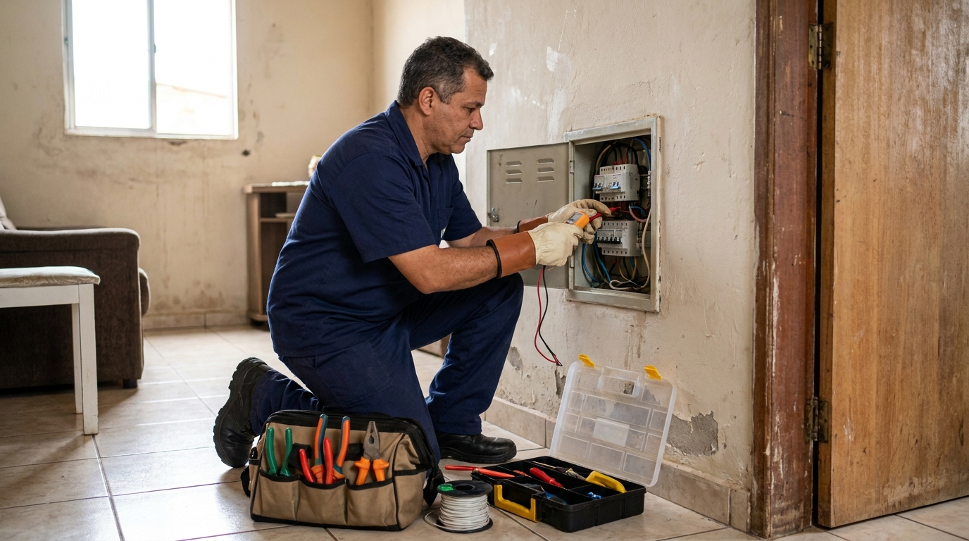 Eletricista e suas ferramentas em Presidente Prudente‑SP